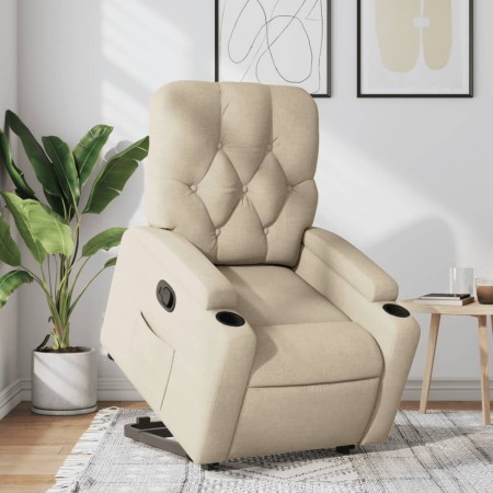 Cream-colored fabric reclining and lift chair by , Armchairs - Ref: Foro24-3204719, Price: 260,67 €, Discount: %