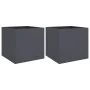 Jardineras 2 unidades acero gris antracita 42x40x39 cm by , Pots and planters - Ref: Foro24-841552, Price: 83,49 €, Discount: %