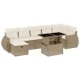 Gartensofa-Set und Kissen, 8-teilig, aus synthetischem Rattan in Beige. von , Gartensets - Ref: Foro24-3275148, Preis: 623,31...