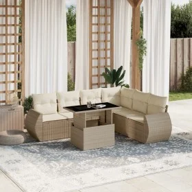 Set sofás de jardín 7 piezas y cojines ratán sintético beige by , Garden sets - Ref: Foro24-3268558, Price: 568,46 €, Discoun...