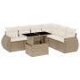Set sofás de jardín 7 piezas y cojines ratán sintético beige by , Garden sets - Ref: Foro24-3268558, Price: 535,17 €, Discoun...