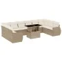 Set de sofás de jardín 11pzas con cojines ratán sintético beige by , Garden sets - Ref: Foro24-3268778, Price: 876,35 €, Disc...