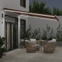 Toldo retráctil automático con luces LED marrón 400x300 cm by , Awnings - Ref: Foro24-3215380, Price: 633,65 €, Discount: %