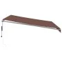 Toldo retráctil automático con luces LED marrón 400x300 cm de , Toldos - Ref: Foro24-3215380, Precio: 633,34 €, Descuento: %
