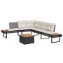 Set sofás jardín y cojines 2 pzas ratán sintético acacia negro de , Conjuntos de jardín - Ref: Foro24-3277497, Precio: 304,21...