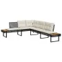 Set sofás jardín y cojines 2 pzas ratán sintético acacia negro by , Garden sets - Ref: Foro24-3277497, Price: 382,61 €, Disco...