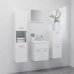 Badezimmerschrank-Set aus glänzend weißem Holzwerkstoff von , Badezimmermöbel - Ref: Foro24-3071357, Preis: 286,49 €, Rabatt: %
