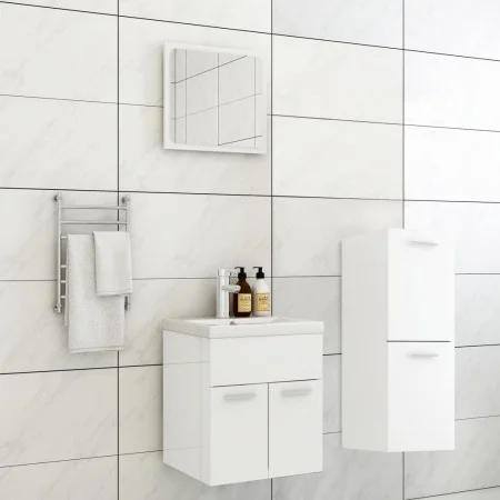 Badezimmerschrank-Set aus glänzend weißem Holzwerkstoff von , Badezimmermöbel - Ref: Foro24-3071447, Preis: 205,01 €, Rabatt: %