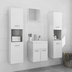 Badezimmerschrank-Set aus glänzend weißem Holzwerkstoff von , Badezimmermöbel - Ref: Foro24-3071042, Preis: 178,14 €, Rabatt: %