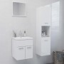 Badezimmerschrank-Set aus glänzend weißem Holzwerkstoff von , Badezimmermöbel - Ref: Foro24-3071132, Preis: 193,33 €, Rabatt: %