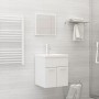 Juego de muebles de baño madera de ingeniería blanco brillo de , Muebles de baño - Ref: Foro24-3071312, Precio: 167,83 €