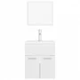 Badezimmerschrank-Set aus glänzend weißem Holzwerkstoff von , Badezimmermöbel - Ref: Foro24-3071312, Preis: 158,85 €, Rabatt: %
