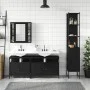 4-teiliges Badezimmermöbelset aus schwarzer Spanplatte von , Badezimmermöbel - Ref: Foro24-3214745, Preis: 264,01 €, Rabatt: %
