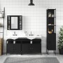 4-teiliges Badezimmermöbelset aus schwarzer Spanplatte von , Badezimmermöbel - Ref: Foro24-3214745, Preis: 268,56 €, Rabatt: %
