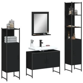 Juego de muebles de baño 4 piezas madera de ingeniería negro von , Badezimmermöbel - Ref: Foro24-3214359, Preis: 233,30 €, Ra...