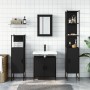 Juego de muebles de baño 4 pzas madera contrachapada negro