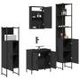 4-piece black plywood bathroom furniture set by , Bathroom furniture - Ref: Foro24-3214830, Price: 233,58 €, Discount: %