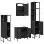 4-piece black plywood bathroom furniture set by , Bathroom furniture - Ref: Foro24-3214830, Price: 233,58 €, Discount: %
