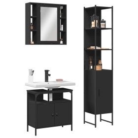 3-piece black plywood bathroom furniture set by , Bathroom furniture - Ref: Foro24-3214735, Price: 203,82 €, Discount: %