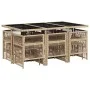 Set comedor de jardín 11 pzas con cojines ratán sintético beige de , Conjuntos de jardín - Ref: Foro24-3210972, Precio: 553,2...