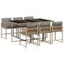 7-piece garden dining set with beige synthetic rattan cushions. by , Garden sets - Ref: Foro24-3211452, Price: 368,65 €, Disc...