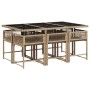 Garten-Essgruppe 7-teilig mit beigen Polstern aus synthetischem Rattan von , Gartensets - Ref: Foro24-3211452, Preis: 368,65 ...
