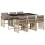 7-piece garden dining set with beige synthetic rattan cushions. by , Garden sets - Ref: Foro24-3211632, Price: 477,62 €, Disc...