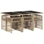 7-piece garden dining set with beige synthetic rattan cushions. by , Garden sets - Ref: Foro24-3211632, Price: 459,27 €, Disc...
