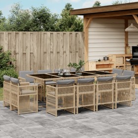 Garten-Essgruppe mit 13-teiligen Kissen aus synthetischem Rattan in Beige. von , Gartensets - Ref: Foro24-3211044, Preis: 767...