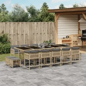 Garden dining set with 15-piece synthetic rattan beige cushions by , Garden sets - Ref: Foro24-3211536, Price: 835,73 €, Disc...
