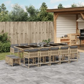 Garten-Essgruppe mit 15-teiligen Kissen aus synthetischem Rattan in Beige. von , Gartensets - Ref: Foro24-3211536, Preis: 745...