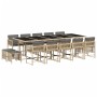 Garten-Essgruppe mit 15-teiligen Kissen aus synthetischem Rattan in Beige. von , Gartensets - Ref: Foro24-3211536, Preis: 745...