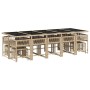 Garten-Essgruppe mit 15-teiligen Kissen aus synthetischem Rattan in Beige. von , Gartensets - Ref: Foro24-3211536, Preis: 745...
