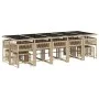 Set comedor de jardín con cojines 15 pzas ratán sintético beige de , Conjuntos de jardín - Ref: Foro24-3211536, Precio: 836,2...