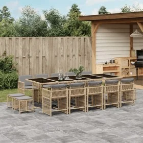 Garden dining set with 15-piece synthetic rattan beige cushions by , Garden sets - Ref: Foro24-3211716, Price: 903,65 €, Disc...