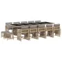 Garten-Essgruppe mit 15-teiligen Kissen aus synthetischem Rattan in Beige. von , Gartensets - Ref: Foro24-3211716, Preis: 903...
