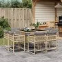 Garden dining set 9 pieces with beige synthetic rattan cushions by , Garden sets - Ref: Foro24-3211560, Price: 450,69 €, Disc...