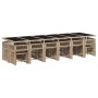 Garten-Essgruppe, 17-teilig, mit Kissen, aus synthetischem Rattan in Beige. von , Gartensets - Ref: Foro24-3211728, Preis: 1,...