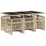 Garden dining set 11 pieces with beige synthetic rattan cushions by , Garden sets - Ref: Foro24-3210792, Price: 498,02 €, Dis...