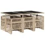 Set comedor de jardín 11 pzas con cojines ratán sintético beige de , Conjuntos de jardín - Ref: Foro24-3210792, Precio: 548,6...