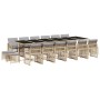 Set comedor de jardín 17 pzas con cojines ratán sintético beige de , Conjuntos de jardín - Ref: Foro24-3210828, Precio: 931,06 €