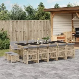 Garden dining set with 15-piece synthetic rattan beige cushions by , Garden sets - Ref: Foro24-3210816, Price: 889,02 €, Disc...