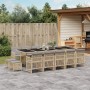 Garten-Essgruppe mit 15-teiligen Kissen aus synthetischem Rattan in Beige. von , Gartensets - Ref: Foro24-3210816, Preis: 907...