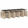 Garten-Essgruppe mit 15-teiligen Kissen aus synthetischem Rattan in Beige. von , Gartensets - Ref: Foro24-3210816, Preis: 907...