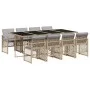 Garden dining set 9 pieces with beige synthetic rattan cushions by , Garden sets - Ref: Foro24-3210744, Price: 673,86 €, Disc...