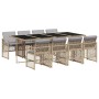 Garten-Essgruppe 9-teilig mit Kissen aus synthetischem Rattan in Beige. von , Gartensets - Ref: Foro24-3210744, Preis: 686,57...