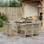 Garden dining set 9 pieces with beige synthetic rattan cushions by , Garden sets - Ref: Foro24-3210840, Price: 495,18 €, Disc...