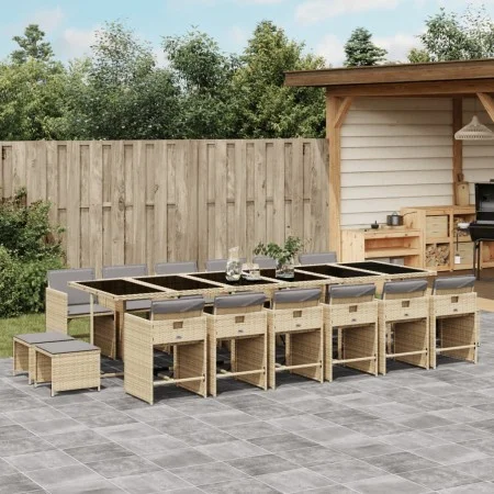 Garden dining set 17 pieces with beige synthetic rattan cushions by , Garden sets - Ref: Foro24-3211188, Price: 1,00 €, Disco...