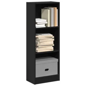 Engineered wood black shelf 40x24x109 cm by , Bookcases and shelves - Ref: Foro24-857775, Price: 36,72 €, Discount: %