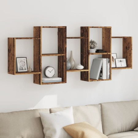 Aged engineered wood wall shelf 159x18x65 cm by , Shelves and shelves - Ref: Foro24-853216, Price: 59,14 €, Discount: %